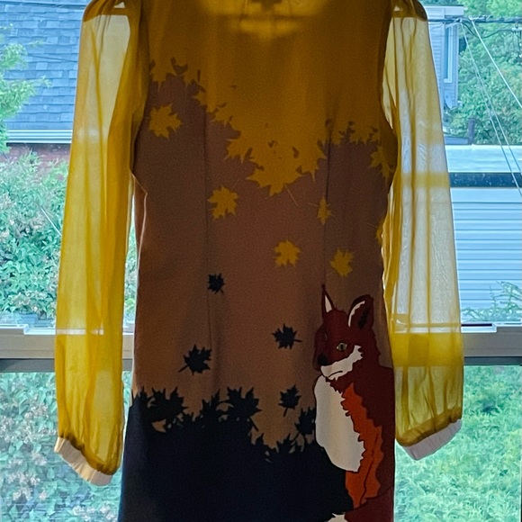 Fox with leaves dress 🦊. Size US 2/4, EU 38. Great condition. Rarely worn. - Picture 3 of 5